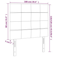 Produktbild för Sänggavel LED blå 100x5x118/128 cm tyg