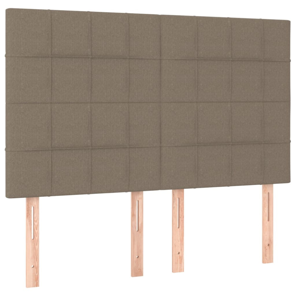 Produktbild för Sänggavel LED taupe 144x5x118/128 cm tyg