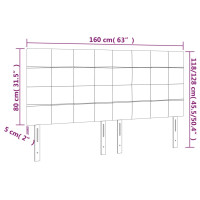 Produktbild för Sänggavel LED ljusgrå 160x5x118/128 cm sammet