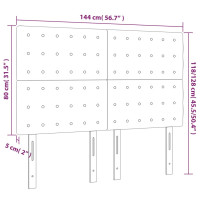 Produktbild för Sänggavel LED svart 144x5x118/128 cm konstläder