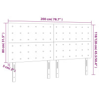 Produktbild för Sänggavel LED vit 200x5x118/128 cm konstläder