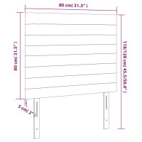 Produktbild för Sänggavel LED gräddvit 80x5x118/128 cm tyg