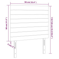 Produktbild för Sänggavel LED blå 90x5x118/128 cm tyg