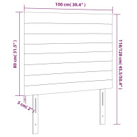 Produktbild för Sänggavel LED ljusgrå 100x5x118/128 cm tyg