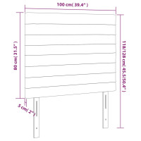 Produktbild för Sänggavel LED mörkbrun 100x5x118/128 cm tyg