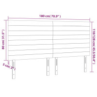 Produktbild för Sänggavel LED mörkbrun 180x5x118/128 cm tyg