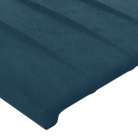 Produktbild för Sänggavel LED mörkblå 180x5x118/128 cm sammet
