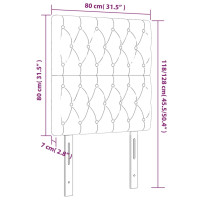 Produktbild för Sänggavel LED svart 80x7x118/128 cm tyg