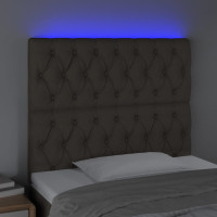 Produktbild för Sänggavel LED taupe 100x7x118/128 cm tyg