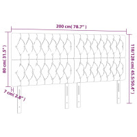 Produktbild för Sänggavel LED gräddvit 200x7x118/128 cm tyg