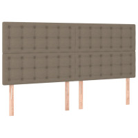 Produktbild för Sänggavel LED taupe 180x5x118/128 cm tyg