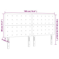 Produktbild för Sänggavel LED taupe 180x5x118/128 cm tyg