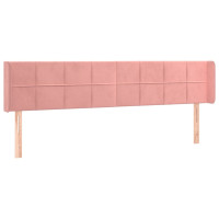 Produktbild för Sänggavel LED rosa 183x16x78/88 cm sammet