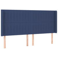 Produktbild för Sänggavel LED blå 183x16x118/128 cm tyg