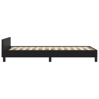 Produktbild för Sängram med huvudgavel svart 90x190 cm konstläder