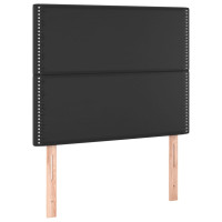 Produktbild för Sängram med huvudgavel svart 90x190 cm konstläder