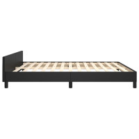 Produktbild för Sängram med huvudgavel svart 180x200 cm konstläder