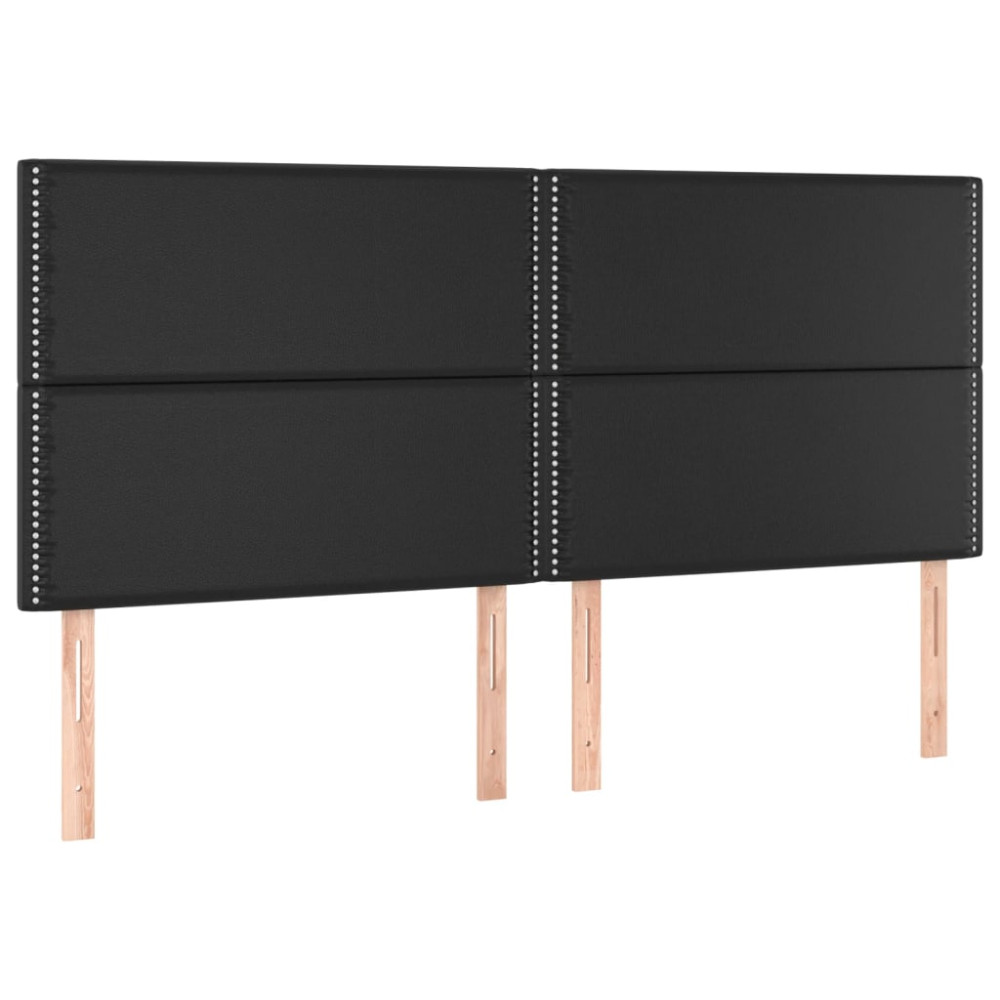 Produktbild för Sängram med huvudgavel svart 180x200 cm konstläder