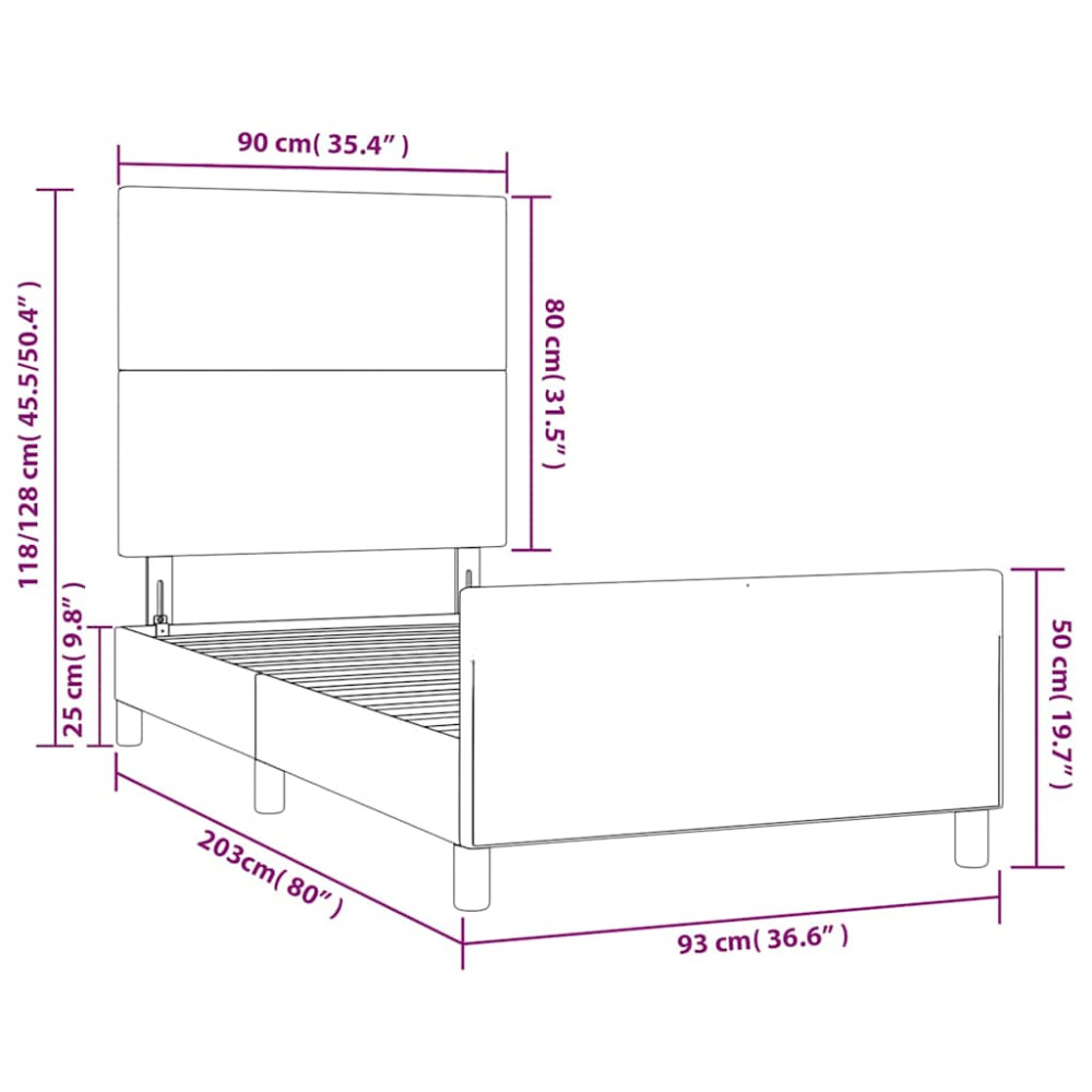Produktbild för Sängram utan madrass mörkgrön 90x200 cm sammet
