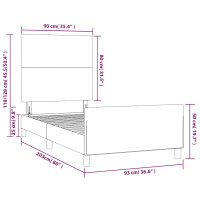 Produktbild för Sängram utan madrass mörkgrön 90x200 cm sammet