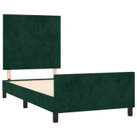 Produktbild för Sängram utan madrass mörkgrön 90x200 cm sammet