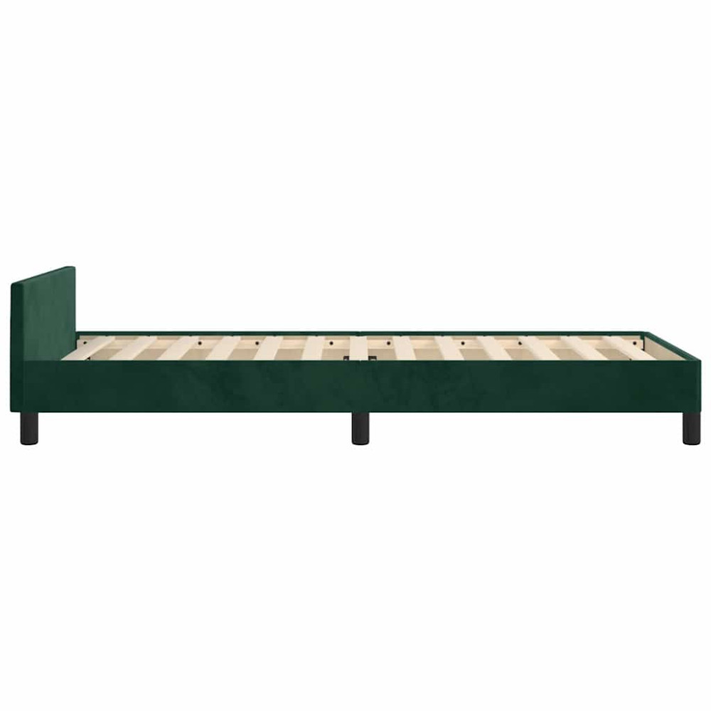 Produktbild för Sängram utan madrass mörkgrön 90x200 cm sammet