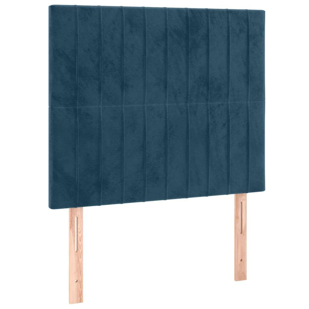 Produktbild för Sängram utan madrass mörkblå 90x190 cm sammet