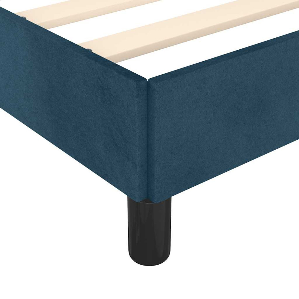 Produktbild för Sängram utan madrass mörkblå 90x190 cm sammet