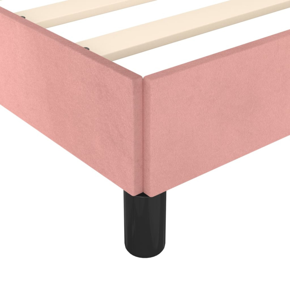 Produktbild för Sängram med huvudgavel rosa 90x190 cm sammet