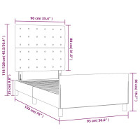 Produktbild för Sängram utan madrass mörkgrön 90x190 cm sammet