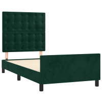 Produktbild för Sängram utan madrass mörkgrön 90x190 cm sammet