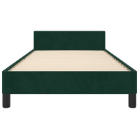 Produktbild för Sängram utan madrass mörkgrön 90x190 cm sammet