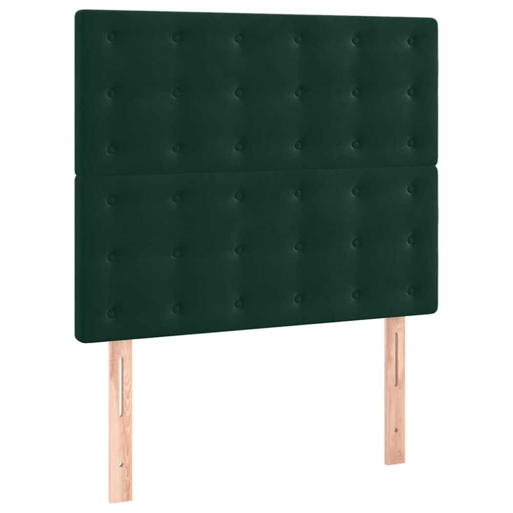 Produktbild för Sängram utan madrass mörkgrön 90x190 cm sammet