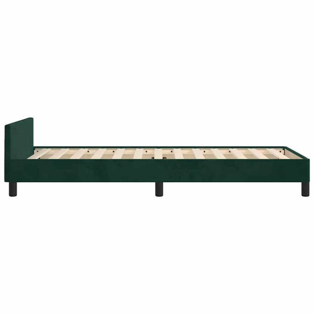 Produktbild för Sängram utan madrass mörkgrön 90x190 cm sammet