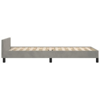 Produktbild för Sängram utan madrass ljusgrå 90x200 cm sammet