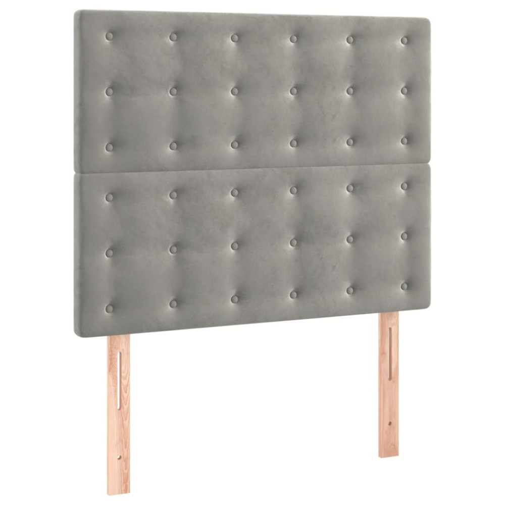 Produktbild för Sängram utan madrass ljusgrå 90x200 cm sammet