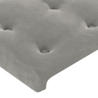 Produktbild för Sängram utan madrass ljusgrå 90x200 cm sammet