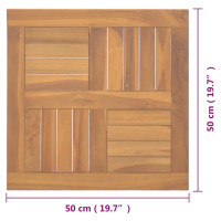 Produktbild för Fyrkantig bordsskiva 50x50x2,5 cm massiv teak