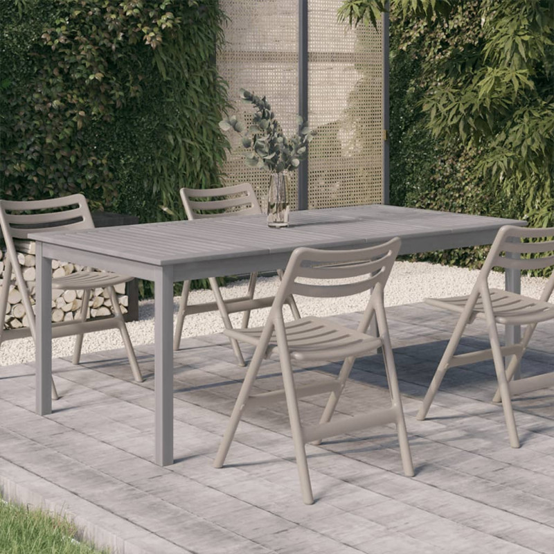 Produktbild för Trädgårdsbord grå 200x100x75 massivt akaciaträ