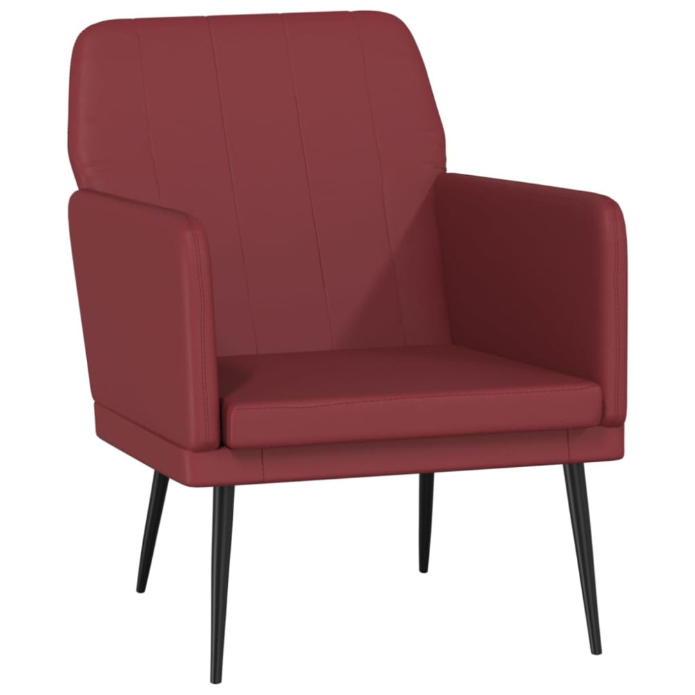 Produktbild för Fåtölj vinröd 61x78x80 cm konstläder