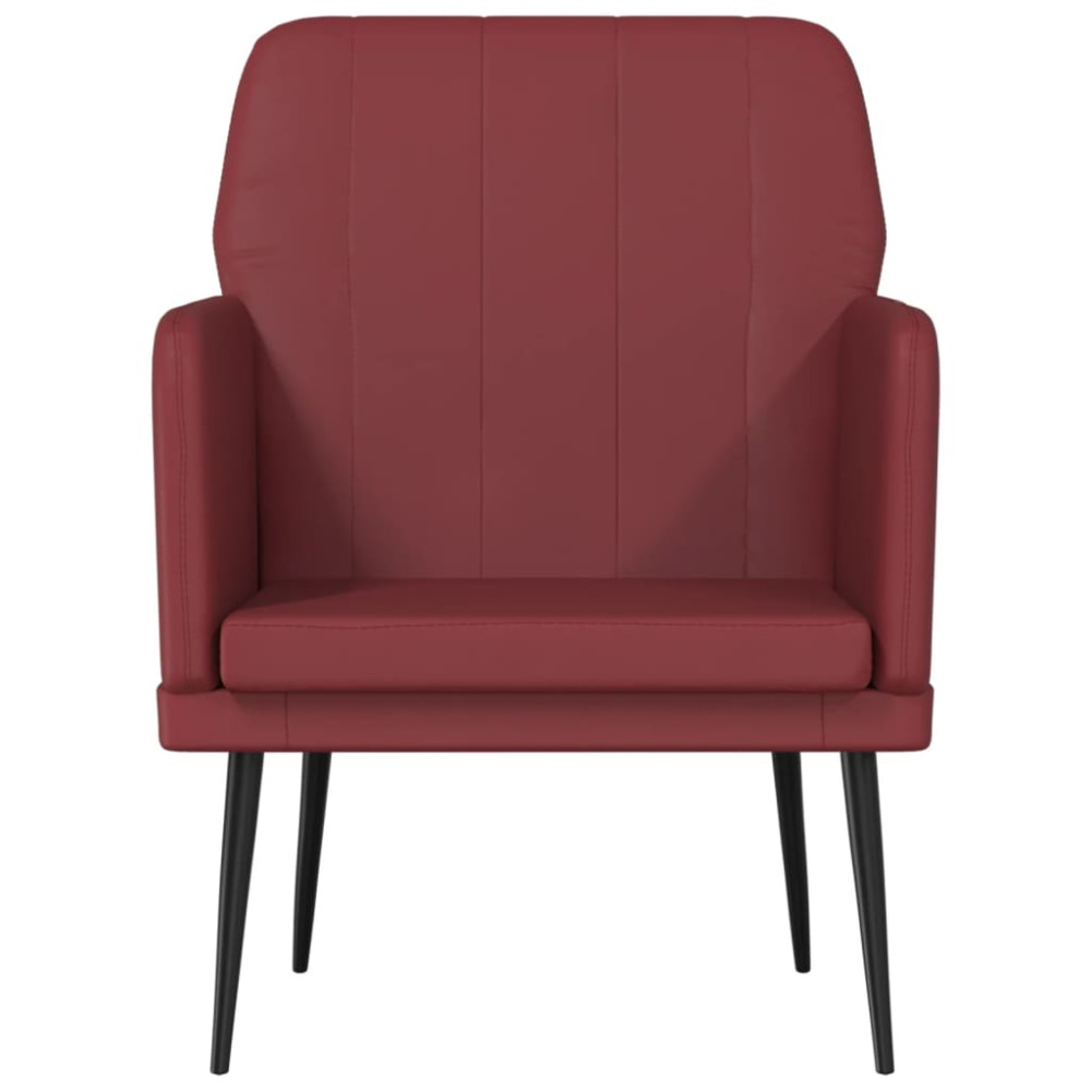 Produktbild för Fåtölj vinröd 61x78x80 cm konstläder