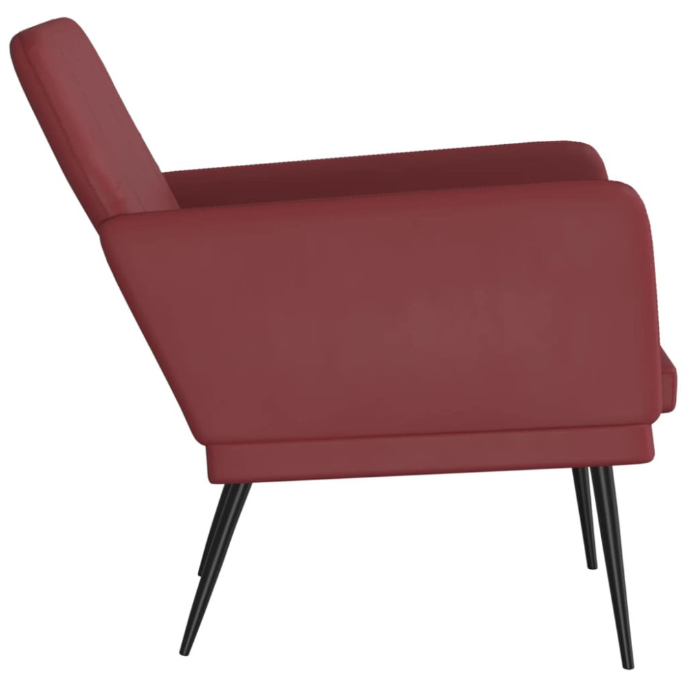 Produktbild för Fåtölj vinröd 61x78x80 cm konstläder