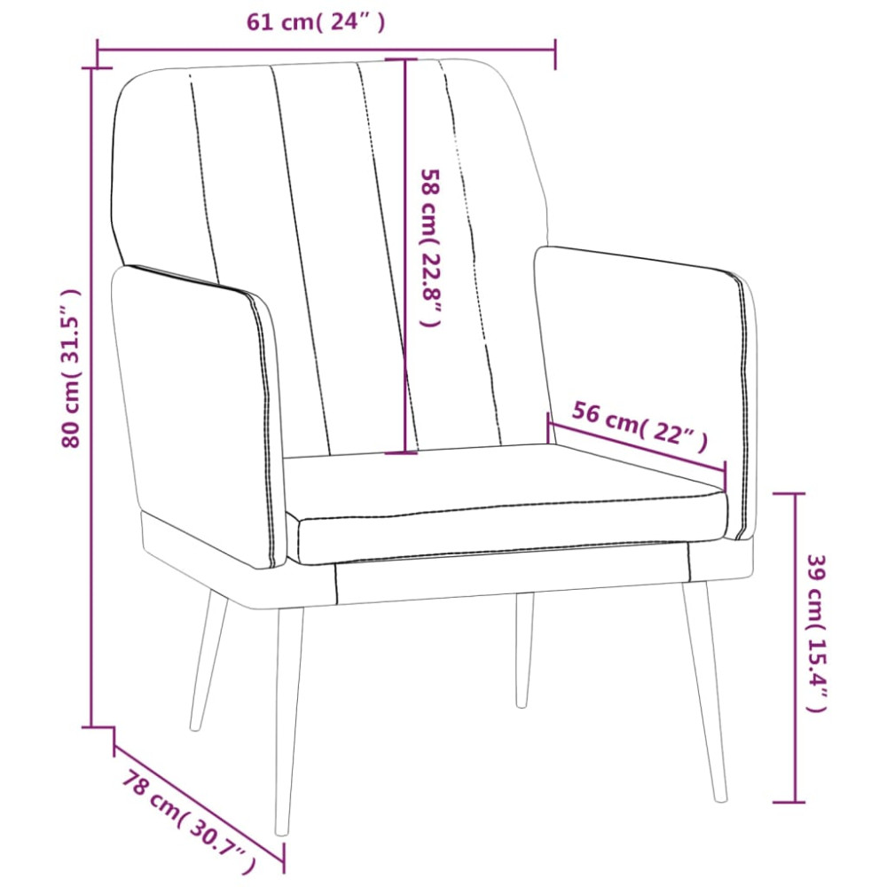 Produktbild för Fåtölj vinröd 61x78x80 cm konstläder