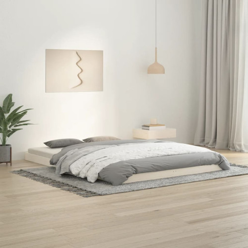 vidaXL Sängram vit 140x200 cm massiv furu