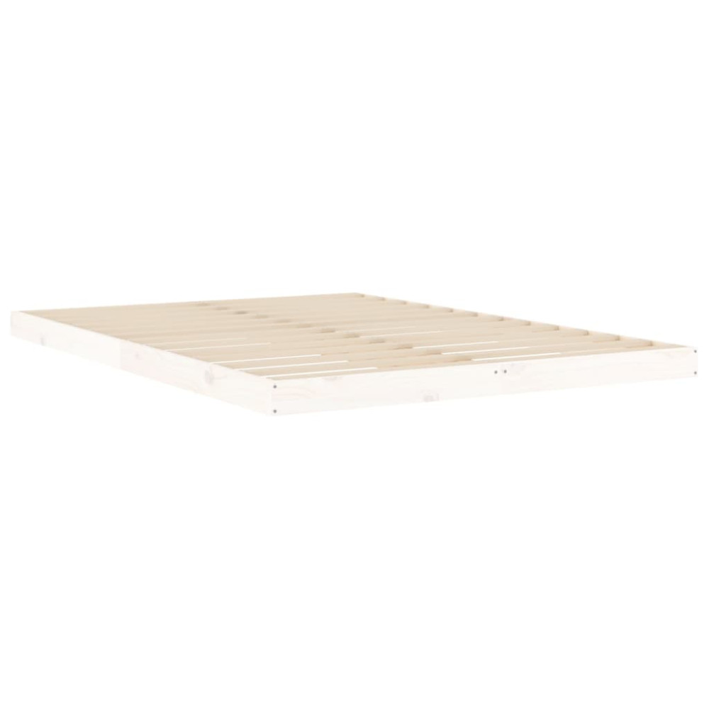 Produktbild för Sängram vit 140x200 cm massiv furu