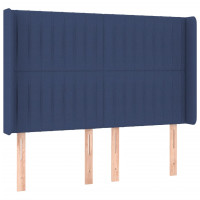 Produktbild för Sänggavel LED blå 147x16x118/128 cm tyg