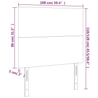 Produktbild för Sänggavel LED svart 100x5x118/128 cm tyg