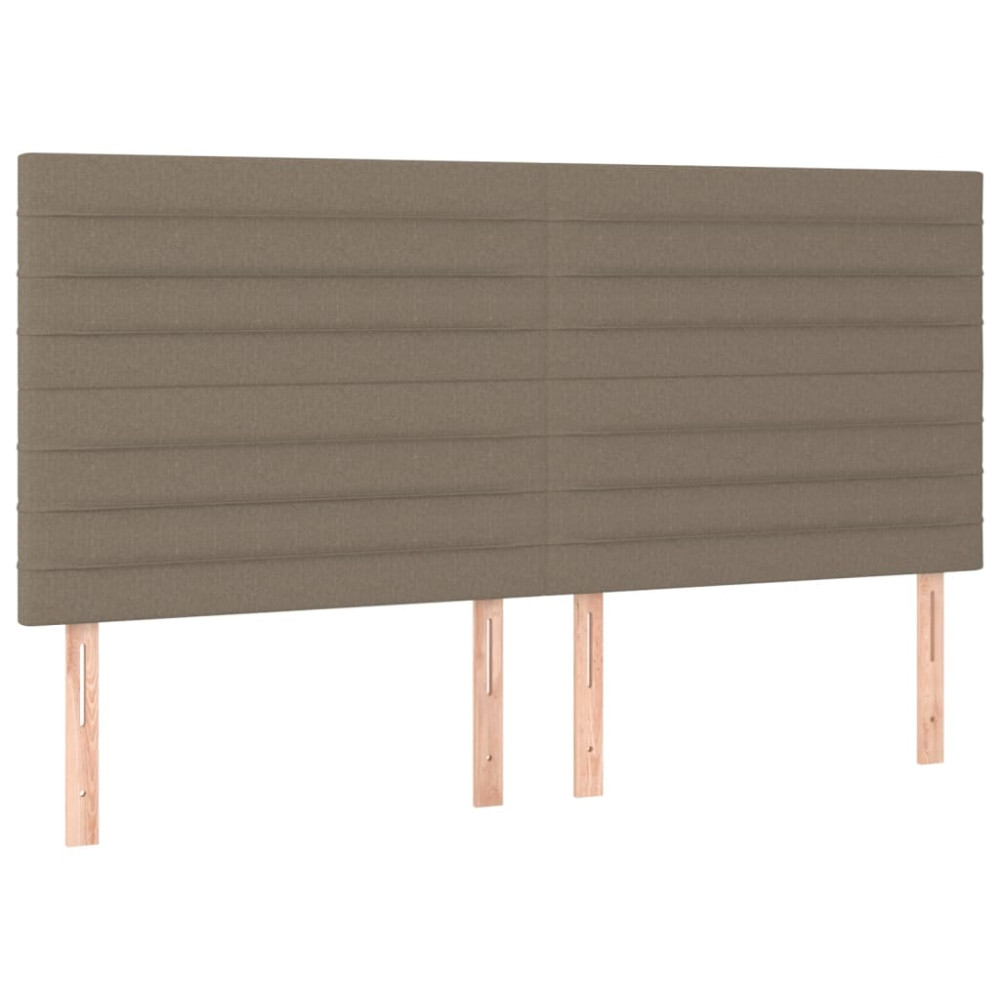 Produktbild för Sänggavel LED taupe 180x5x118/128 cm tyg