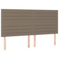 Produktbild för Sänggavel LED taupe 180x5x118/128 cm tyg