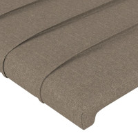 Produktbild för Sänggavel LED taupe 180x5x118/128 cm tyg
